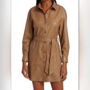NWT N: Philanthropy Faux Leather Shirt Dress Size Small